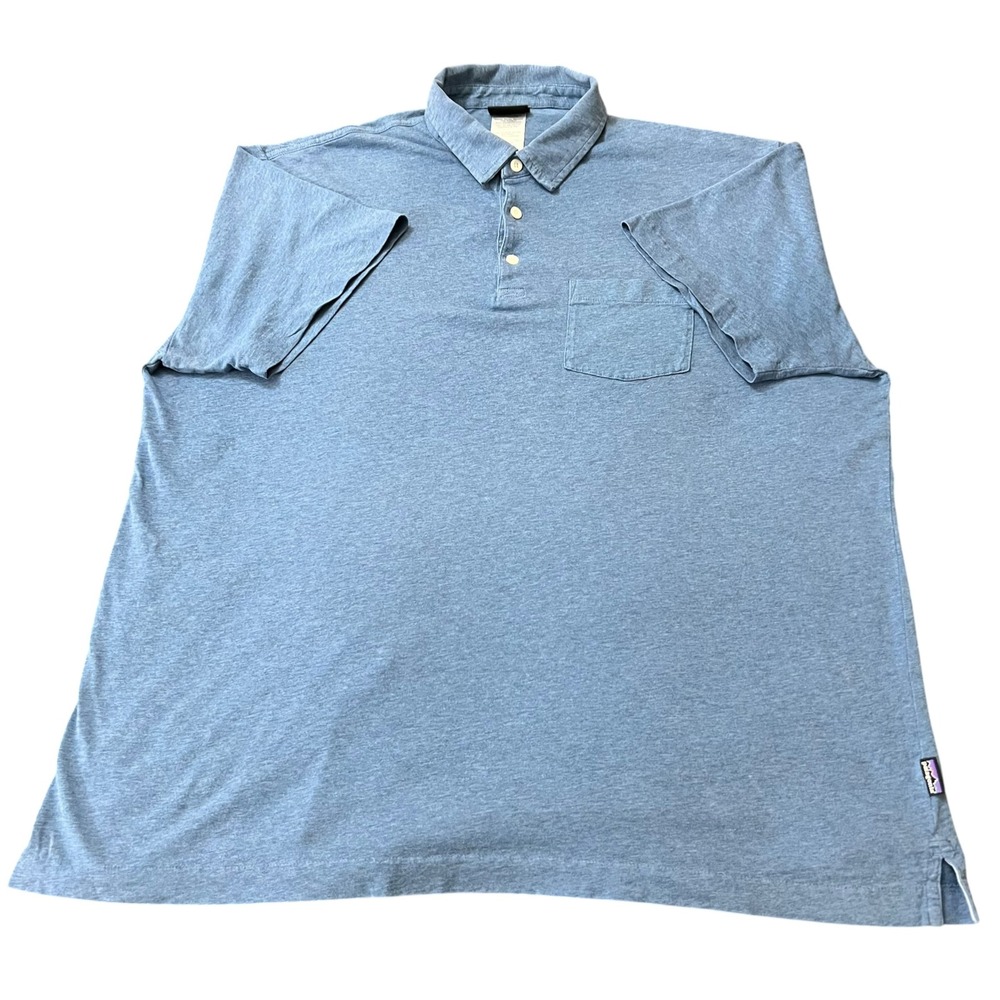 Patagonia Common Threads Men's Organic Cotton Short Sleeve Polo Shirt XL Blue